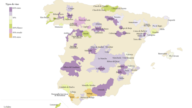 La España del vino tinto y del vino blanco