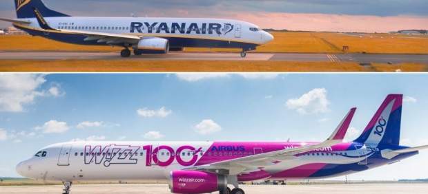 Aviones de Ryanair y Wizz Air